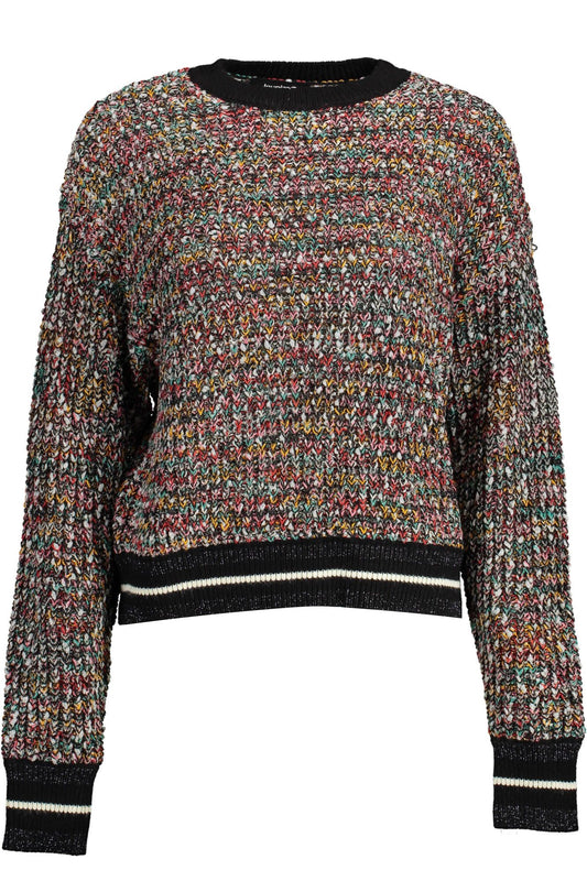 Desigual Enigmatic Black Sweater with Contrasting Details