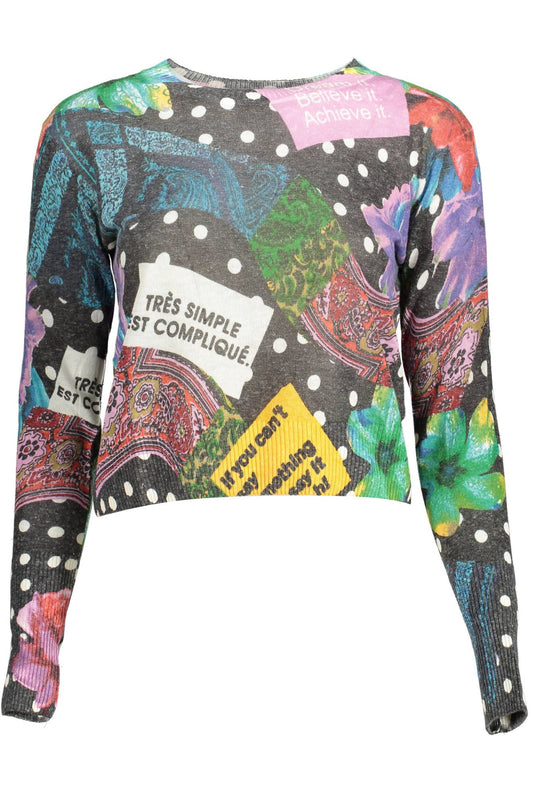 Desigual Chic Long-Sleeved Contrasting Sweater