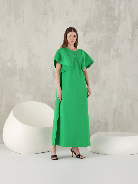 Marya green taffeta kaftan