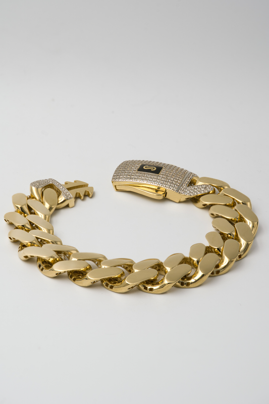 18K GOLD THICK CHAIN BRACELET