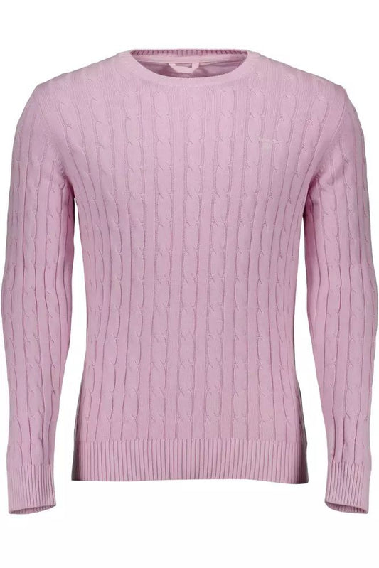 Gant Chic Pink Braided Stitch Sweater for Men