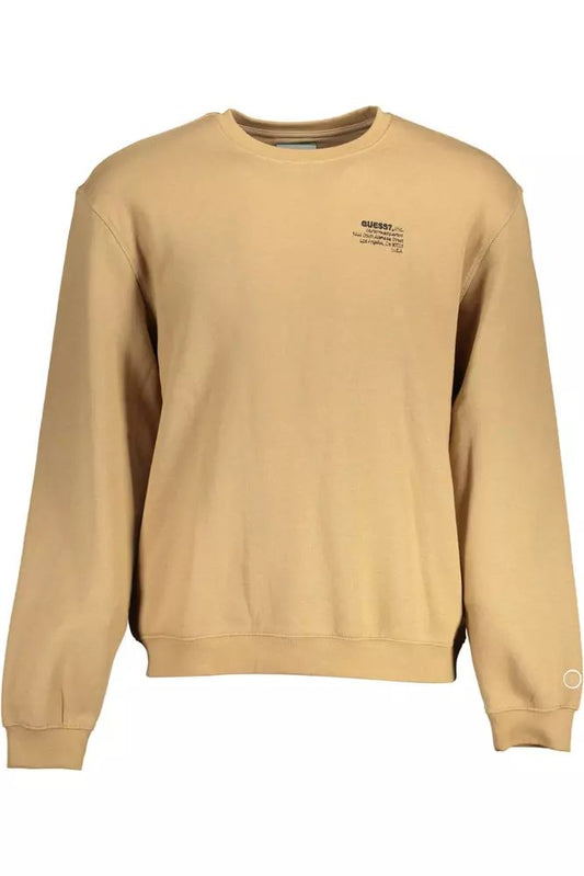 Guess Jeans Elevated Casual Beige Crew-Neck Sweatshirt
