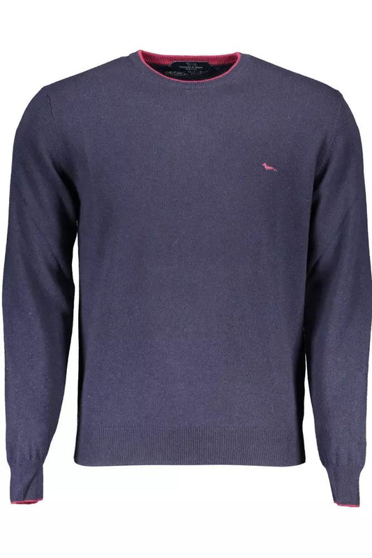 Harmont & Blaine Elegant Blue Contrast Detail Sweater