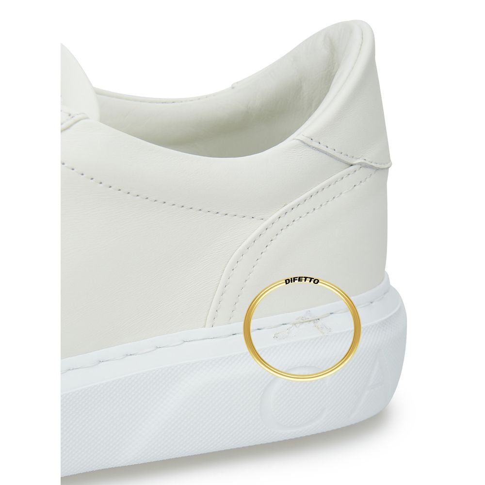 Casadei Sleek White Leather Sneakers