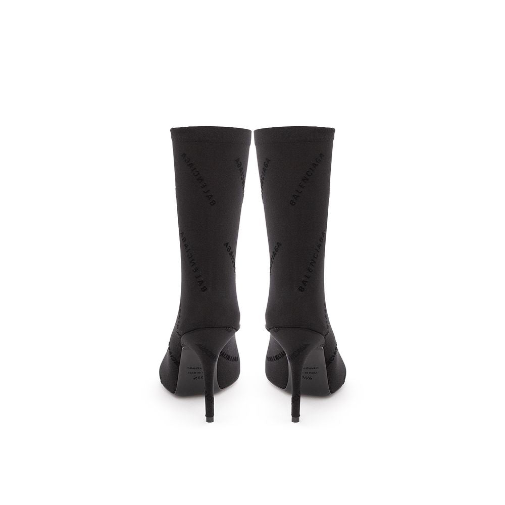 Balenciaga Elegant Black Spandex Statement Boots