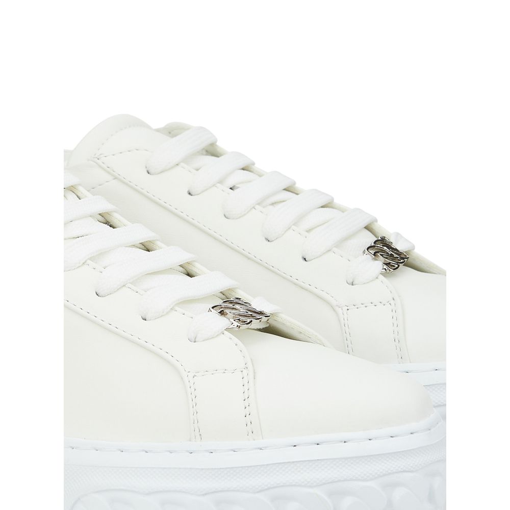 Casadei Sleek White Leather Sneakers