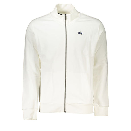 La Martina Elegant White Fleece Sweatshirt - Regular Fit