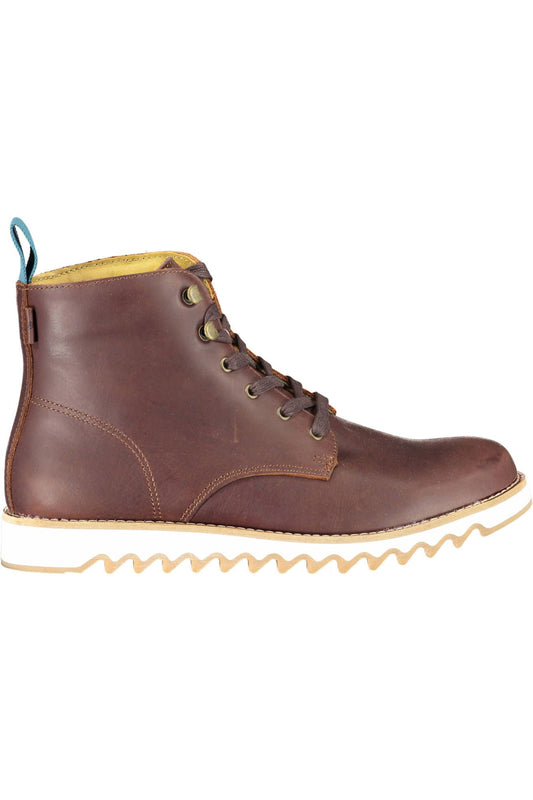 Levi's Elevated Brown Ankle Lace-Up Boots with Contrasting Sole