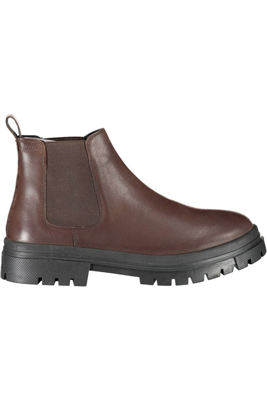 Levi's Chic Brown Ankle Boots with Side Elastic Detail