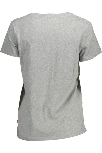 Levi's Chic Gray Logo Print Tee for Casual Elegance
