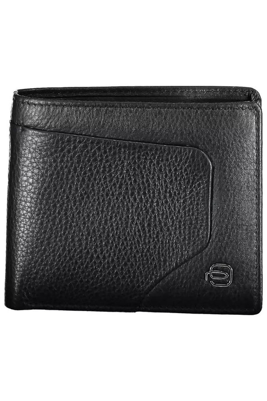 Piquadro Sleek Black Leather Bifold Wallet with RFID Block