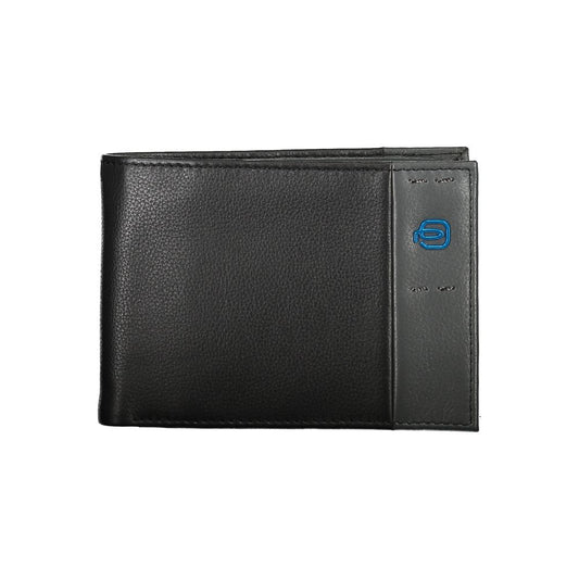 Piquadro Elegant Dual-Fold Leather Wallet with Coin Purse