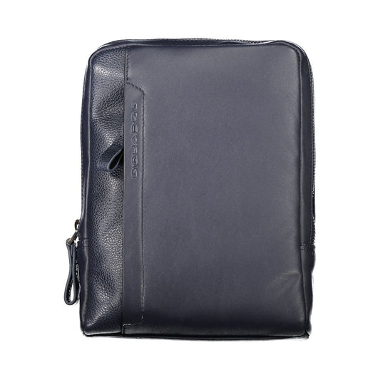 Piquadro Sleek Blue Leather Shoulder Bag with Contrast Detail