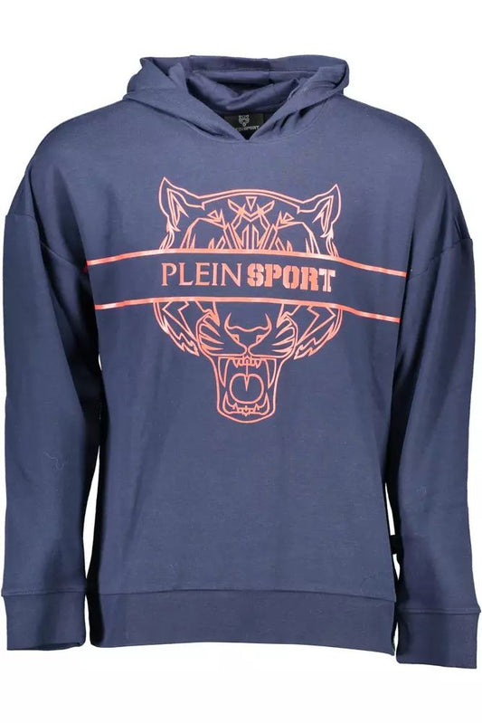 Plein Sport Athletic Chic Hooded Blue Sweatshirt