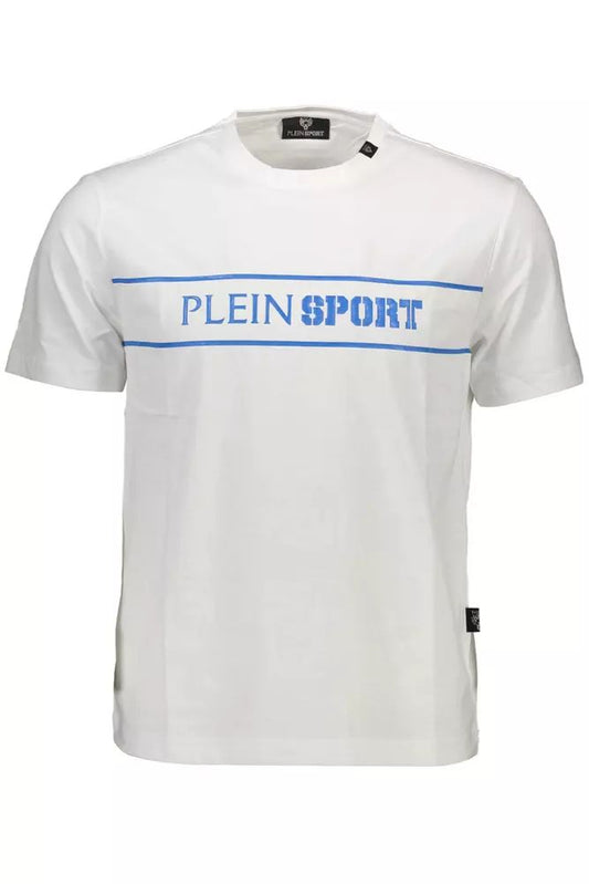 Plein Sport Elevated White Cotton Tee with Signature Details
