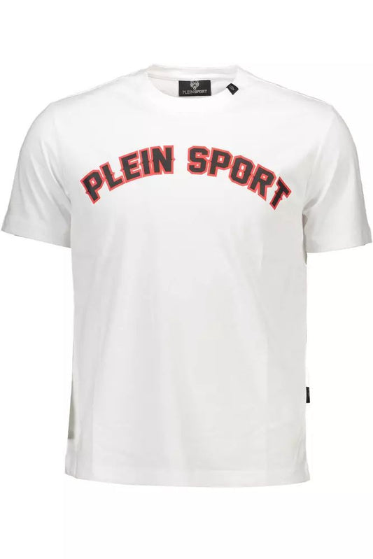 Plein Sport Sporty Elegance White Cotton T-Shirt