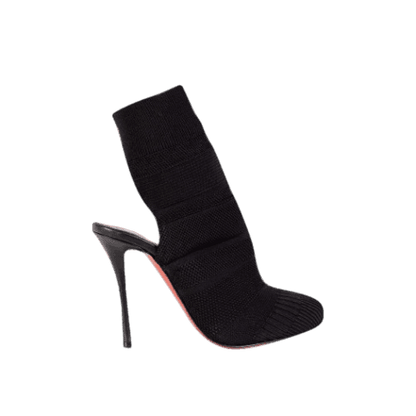 Christian Louboutin Noemi 100 Black Tricot Ankle Boot