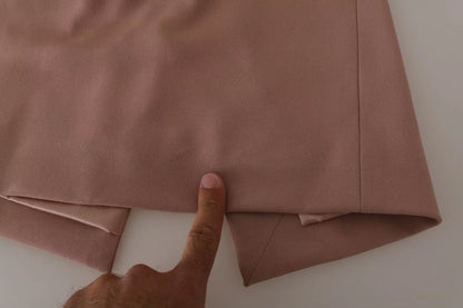 Dolce & Gabbana Dusty Pink Midi Sheath Crystal Buttons Dress
