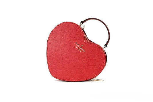 كيت سبيد لوف شاك حقيبة يد كروس سافيانو بمقبض علوي على شكل قلب باللون الأحمر