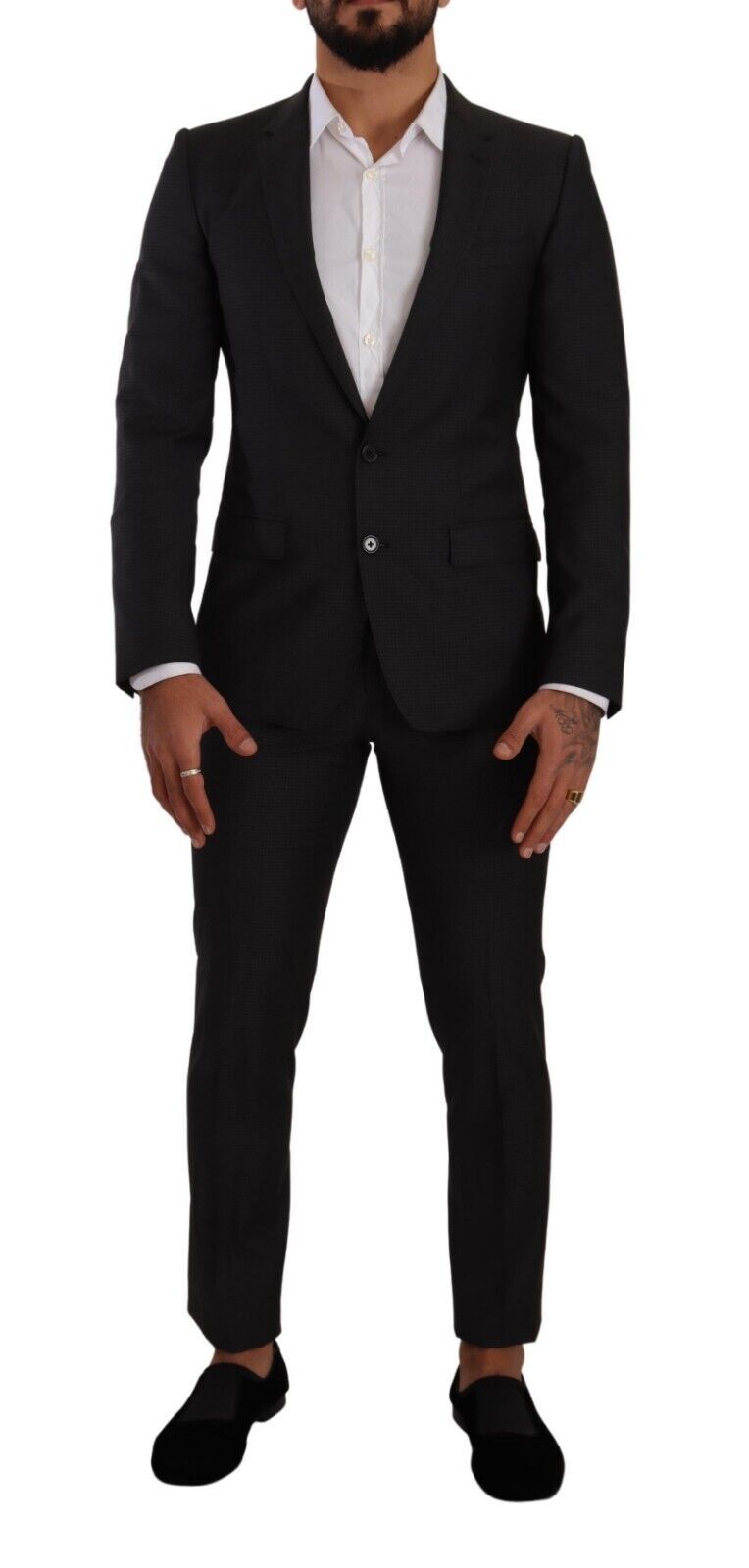 Dolce & Gabbana Elegant Black Wool Martini Suit