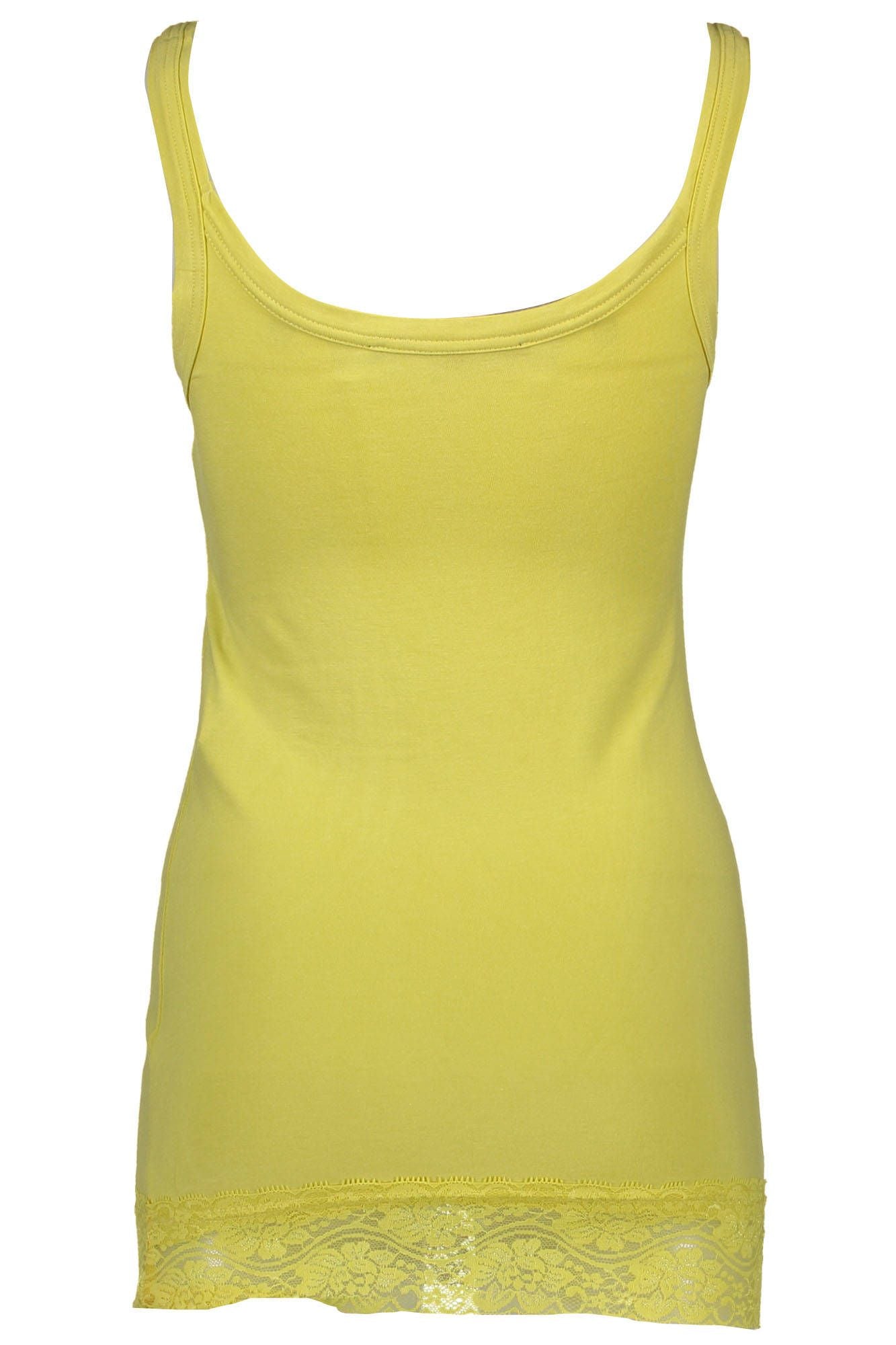 Silvian Heach Chic Yellow Lace-Insert Tank Top