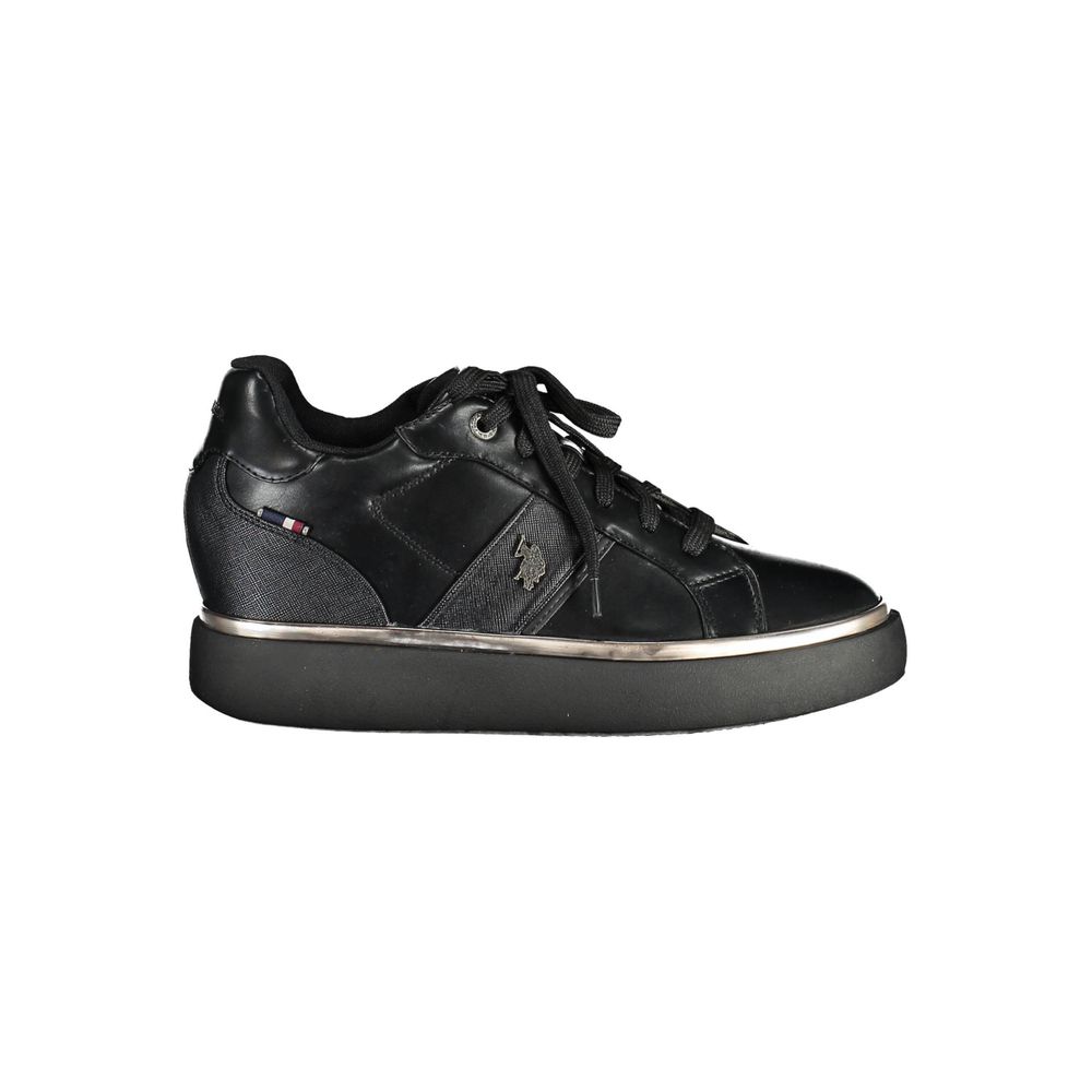 U.S. POLO ASSN. Chic Black Lace-Up Sneakers with Logo Detail