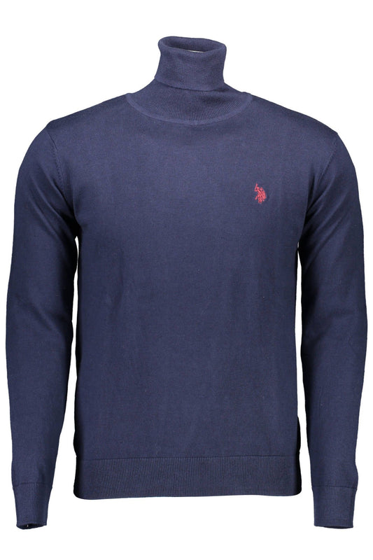 U.S. POLO ASSN. High Collar Embroidered Blue Sweater