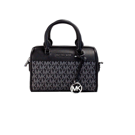 حقيبة كروس مايكل كورس ترافيل XS باللون الأسود والفضي من مادة PVC