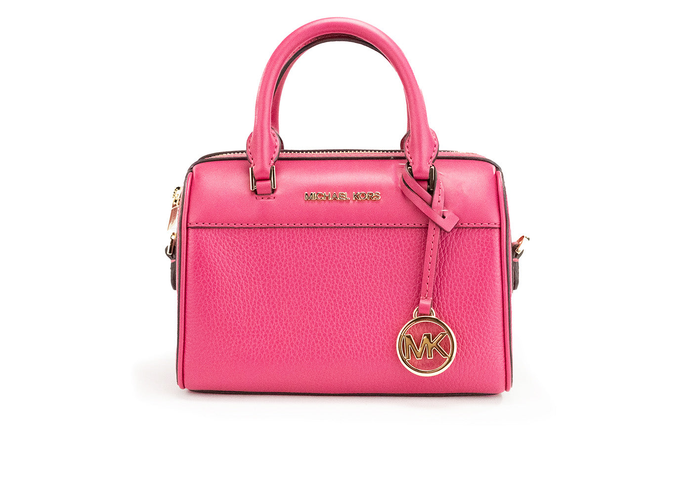 حقيبة يد مايكل كورس ترافيل XS كارمين جلدية باللون الوردي