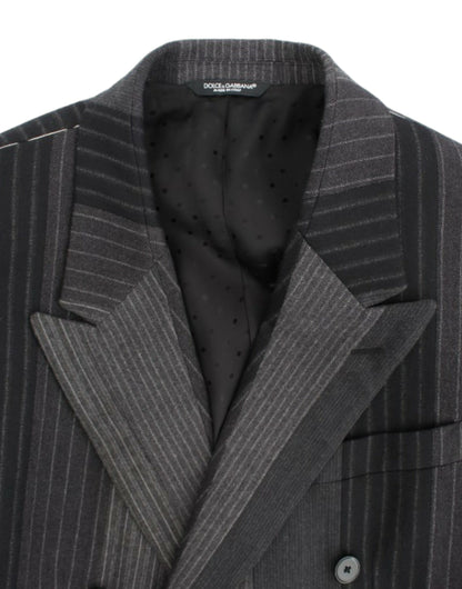 Dolce & Gabbana Gray striped wool stretch blazer