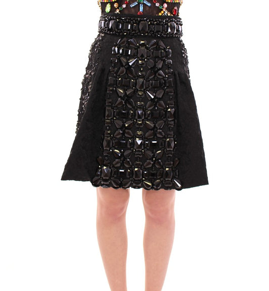 Dolce & Gabbana Black Crystal Embellished Masterpiece Skirt