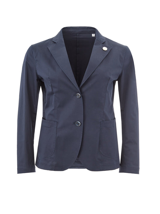 Lardini Elegant Navy Blue Cotton Jacket