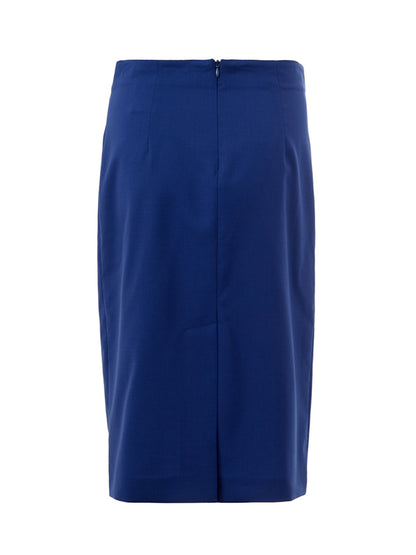 Lardini Blue Pencil Skirt in Wool
