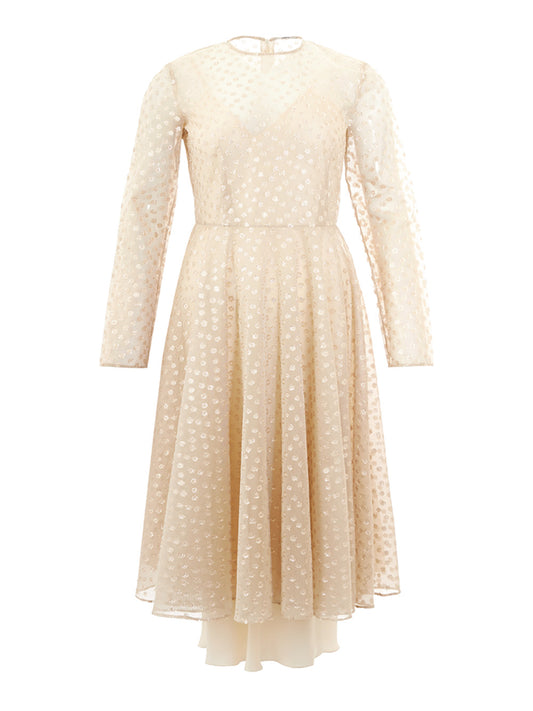 Lardini Ivory Embellished Tulle Dress