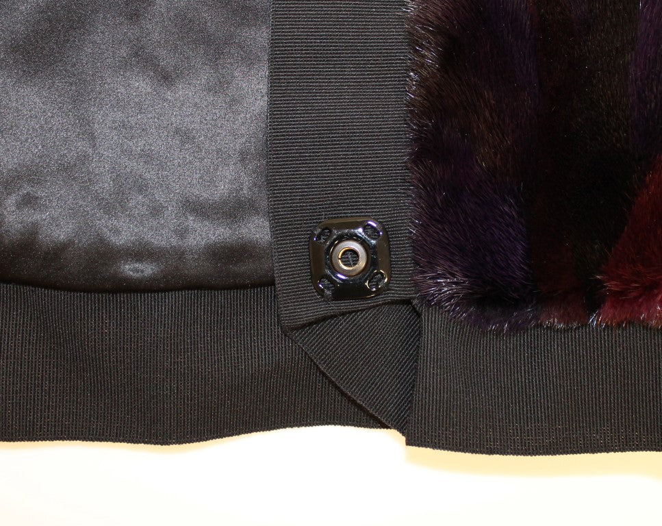 Dolce & Gabbana Purple MINK Fur Scarf Foulard Neck Wrap