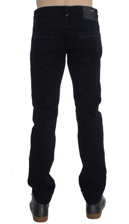 Acht Dark Blue Corduroy Slim Skinny Fit Jeans
