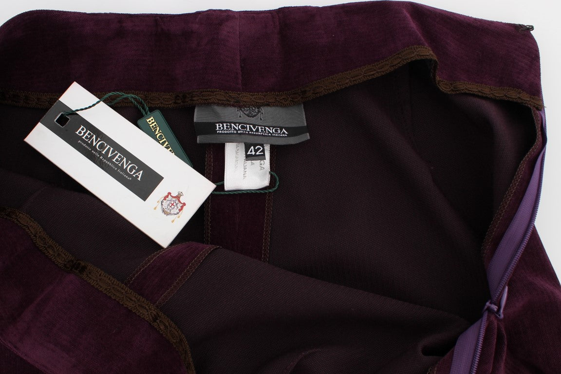BENCIVENGA Elegant Purple Wool Blend Three Piece Suit Set