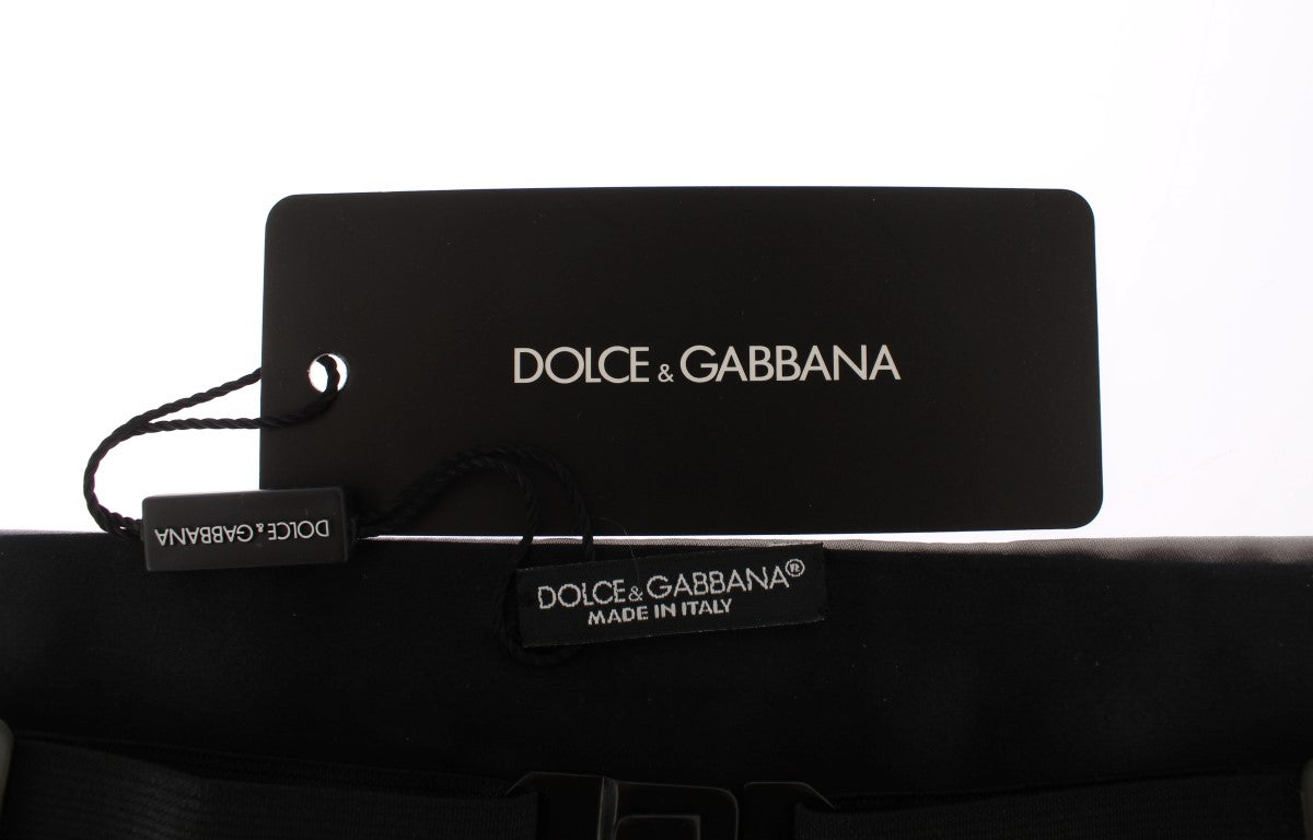 Dolce & Gabbana Silver Wide Belt Silk Cummerbund