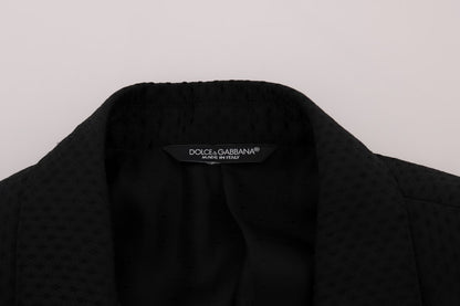Dolce & Gabbana Black Blue MARTINI Silk Blazer Jacket