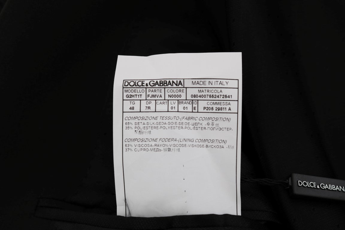Dolce & Gabbana Black Blue MARTINI Silk Blazer Jacket