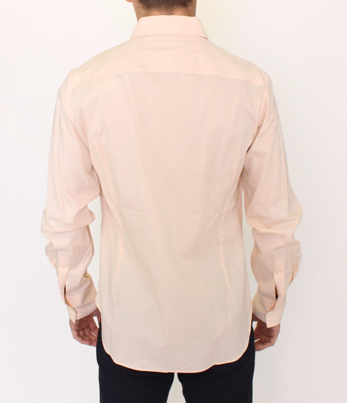 Ermanno Scervino Orange Cotton Striped Casual Shirt Top