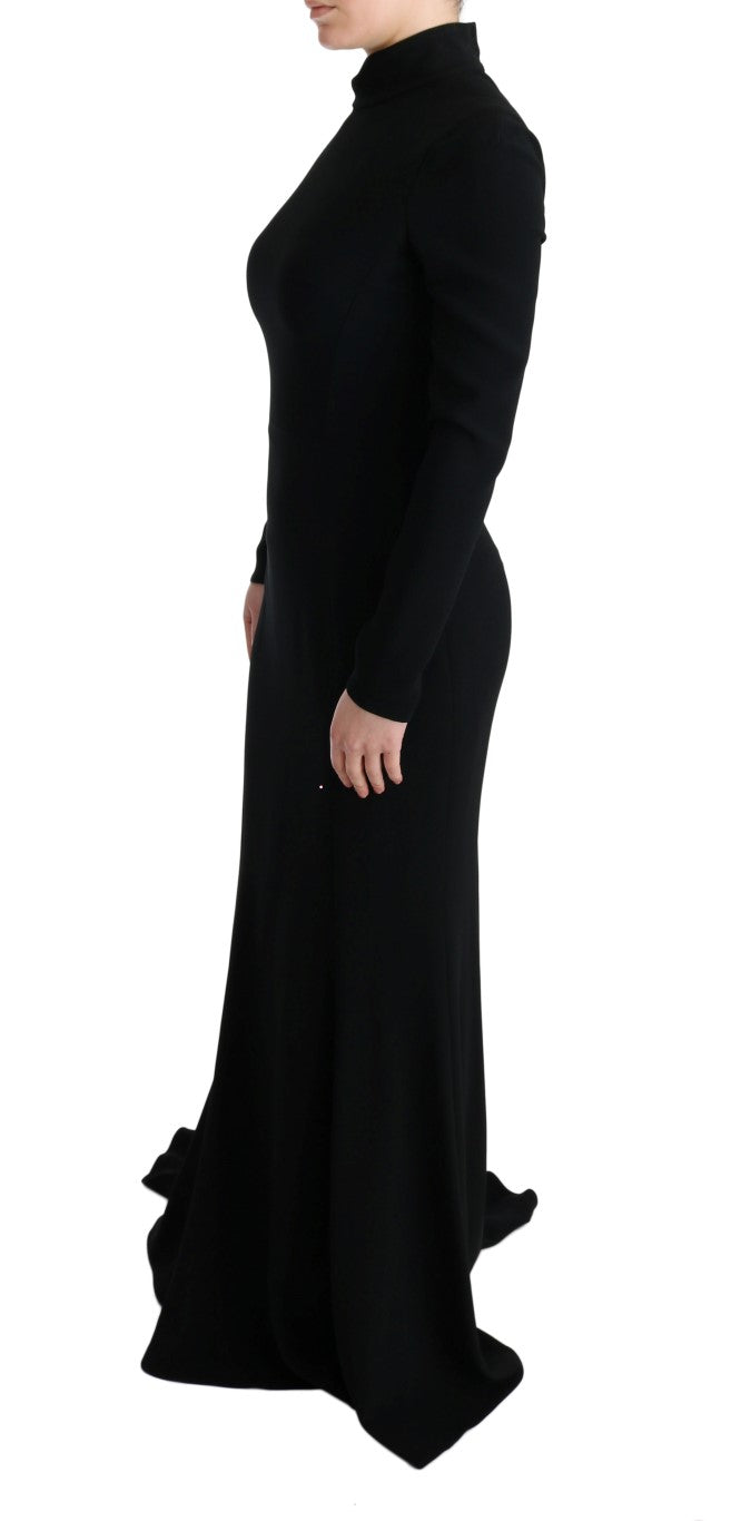 Dolce & Gabbana Black Stretch Long Gown Sheath Dress