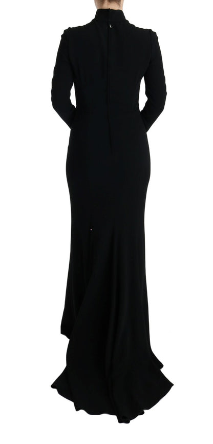 Dolce & Gabbana Black Stretch Long Gown Sheath Dress
