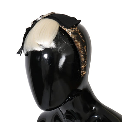 Dolce & Gabbana Black Crystal White Diadem Headband