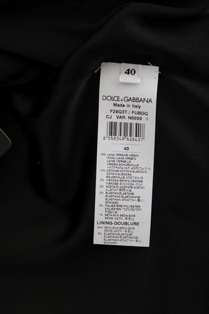Dolce & Gabbana Elegant Black Jacquard Slim Fit Blazer