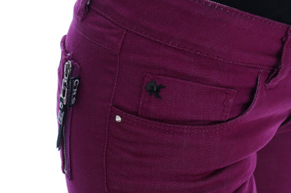 Costume National Purple Cotton Stretch Slim Denim Jeans