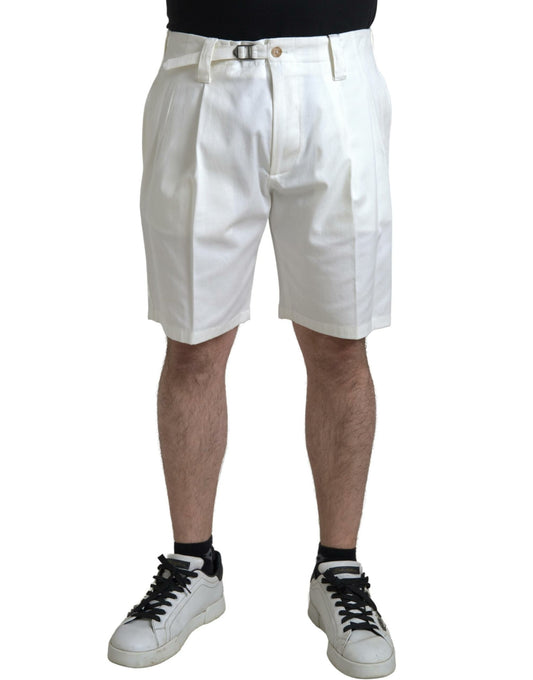 Dolce & Gabbana Elegant White Bermuda Denim Shorts