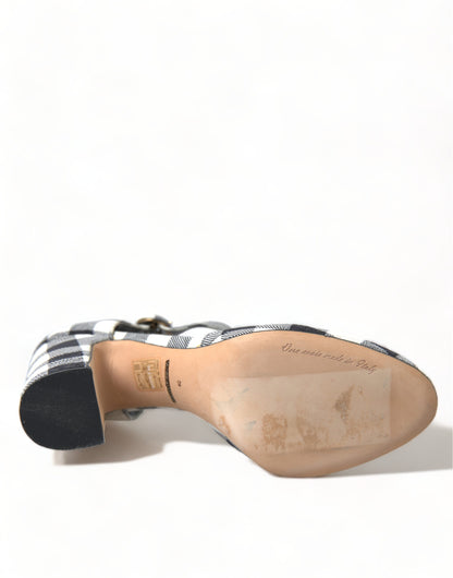 حذاء دولتشي آند غابانا شيك جينجهام على شكل حرف T: حذاء بكعب ماري جين الخالد