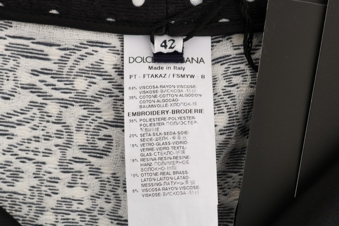 Dolce & Gabbana Elegant Polka Dot Embellished Trousers