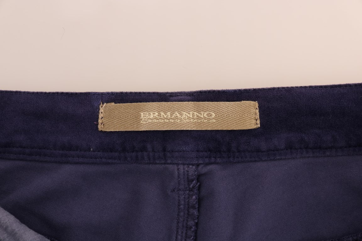 Ermanno Scervino Purple Corduroy Stretch Bootcut Pants